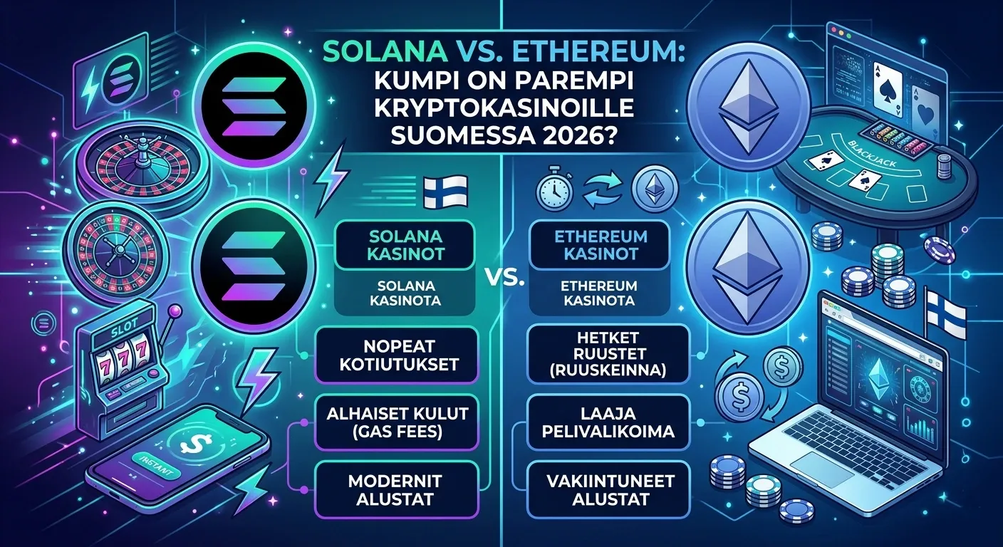 Solana vs. Ethereum: Kumpi on parempi kryptokasinoille Suomessa 2026?